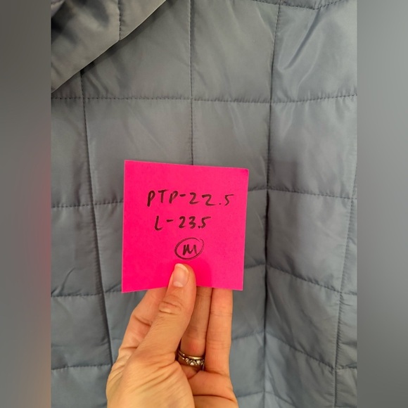 Free Country Puffer Coat Jacket Hood Light Blue Lightweight Size S M Comfy - Picture 9 of 9